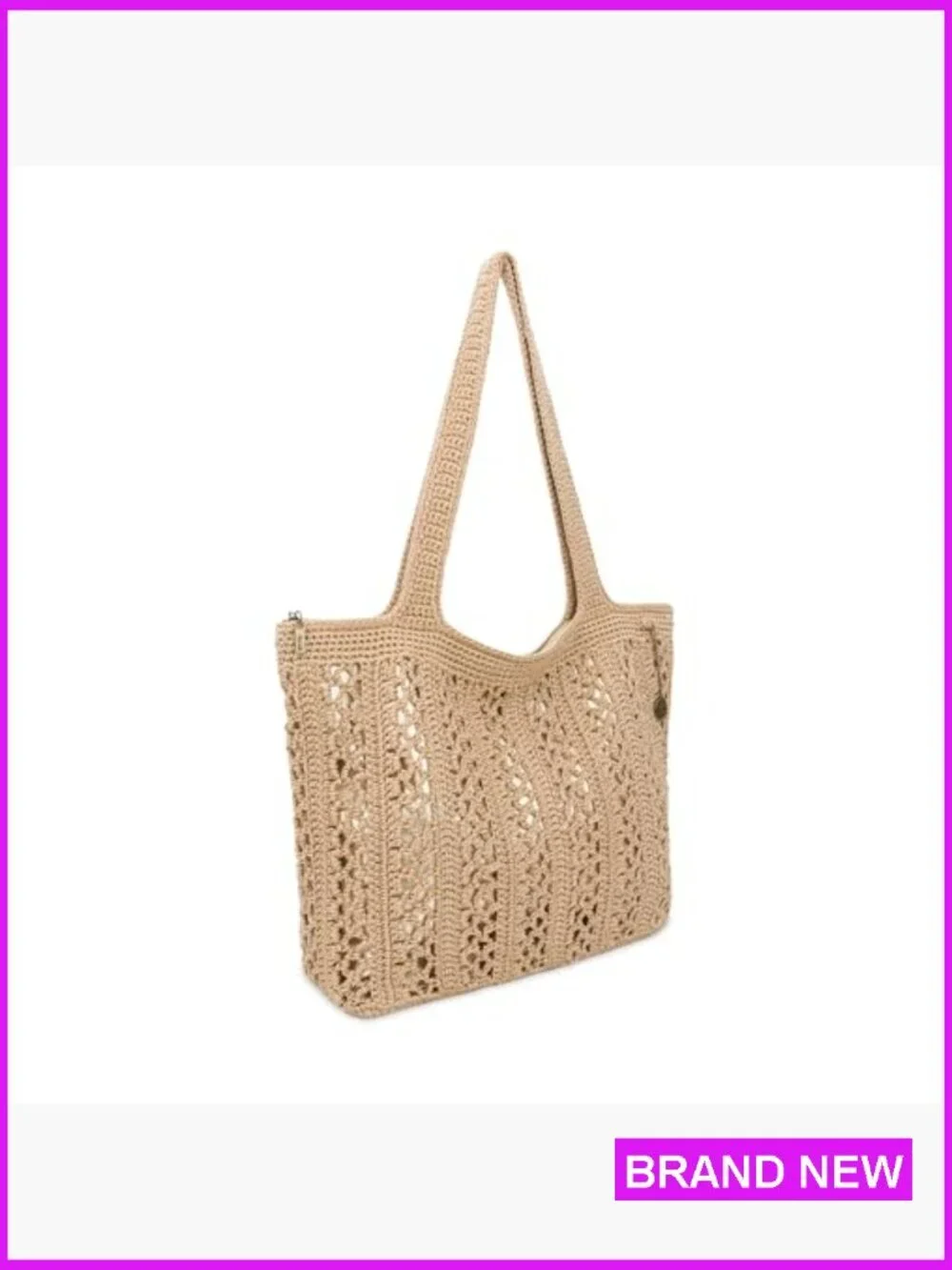 Hand Crochet Large Carryall Tote - Spacious Vegan Recycled Shoulder Bag Straps